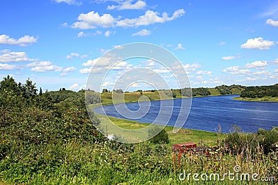 Volkhov River near Staraya Ladoga, Russia Stock Photo