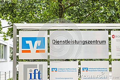 Volksbank Raiffeisenbank Dienstleistungszentrum Editorial Stock Photo