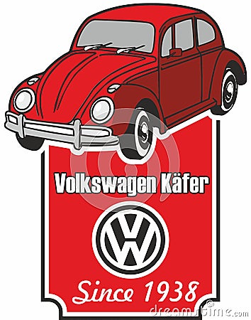 The Volkswagen Beetleâ€”officially the Volkswagen Type. Vector Illustration