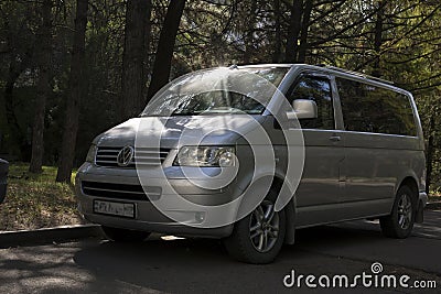 Volkswagen Caravelle minibus. Editorial Stock Photo