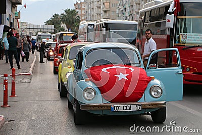 Volkswagen Convoy at Commemoration of AtatÃ¼rk, Youth and Sports Day Editorial Stock Photo