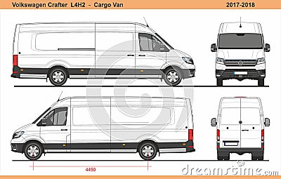 Volkswagen Crafter Cargo Van L4H2 2017-2018 Editorial Stock Photo