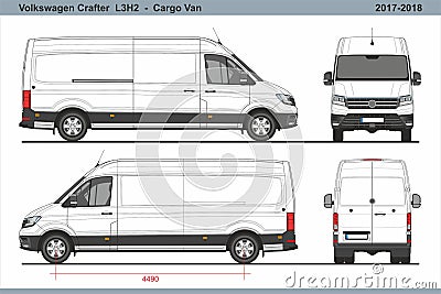Volkswagen Crafter Cargo Van L3H2 2017-2018 Editorial Stock Photo