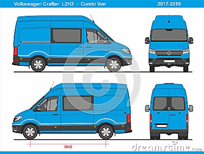 Volkswagen Crafter Combi Van L2H3 2017-2018 Editorial Stock Photo