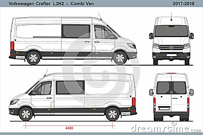 Volkswagen Crafter Combi Van L3H2 2017-2018 Editorial Stock Photo