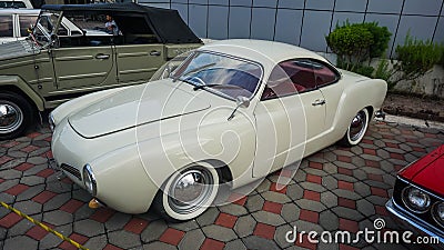 Volkswagen Karmann Ghia Type 14 coupe on Jogja VW Festival outdoor stage Editorial Stock Photo