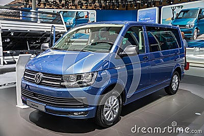 Volkswagen T7 Multivan van showcased at the Hannover IAA Commercial Vehicles Motor Show. Germany - September 27, 2018 Editorial Stock Photo