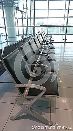 Empty seats at airport terminal Editorial Stock Photo