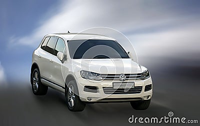 Volkswagen white car. Editorial Stock Photo