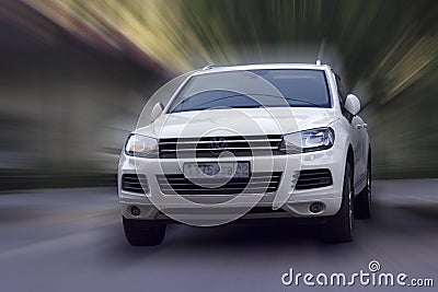 Volkswagen white car. Editorial Stock Photo