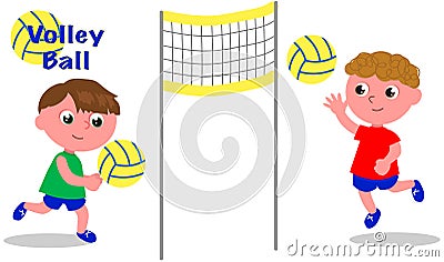 Volley ball players Vector Illustration