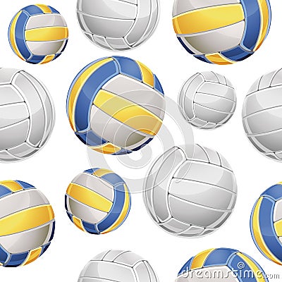 Volley Balls Seamless pattern. Vector Illustration