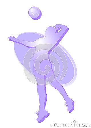 Volley player violet icon - woman Stock Photo