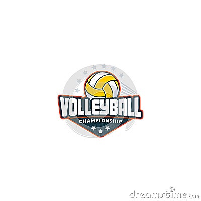 Volleyball badge logo Vector Illustration