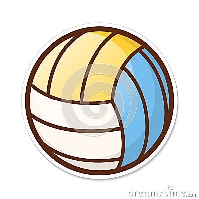 Volleyball Ball In Crtoon Style Sports Activity Play Competition Vector ...