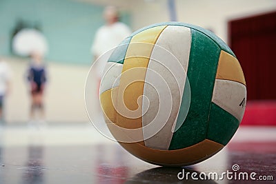 Volleyball ball on the floor Stock Photo