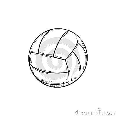 Volleyball ball hand drawn outline doodle icon. Vector Illustration