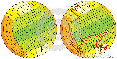 Volleyball ball maze Vector Illustration