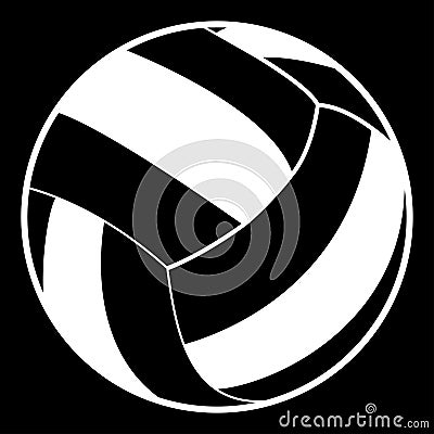 Volleyball ball white color icon . Vector Illustration