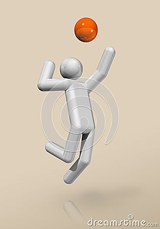 Volleyball 3D icon, Olympic sports Stock Photo