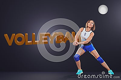 Volleyball girl Stock Photo