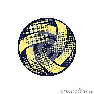Volleyball halftone yellow symbol Vector Illustration