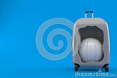 Volleyball inside suitcase Cartoon Illustration