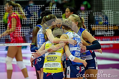 Volleyball Italian Serie A1 Women match - Imoco Volley Conegliano vs Unet E-Work Busto Arsizio Editorial Stock Photo