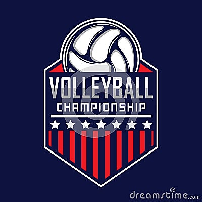 Volleyball logo, America logo Vector Illustration