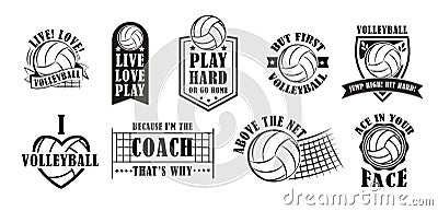 Volleyball logo set, vector illustration Vector Illustration