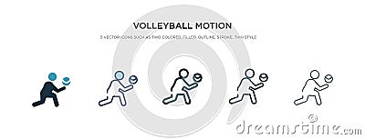 Volleyball motion icon in different style vector illustration. two colored and black volleyball motion vector icons designed in Vector Illustration