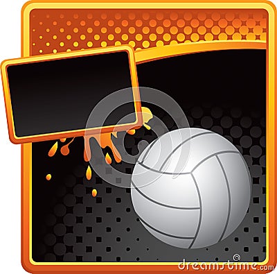 Volleyball On Orange And Black Halftone Banner Royalty Free Stock Image ...