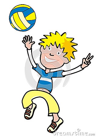Volleyball player, color vector illustration on white bakground Vector Illustration