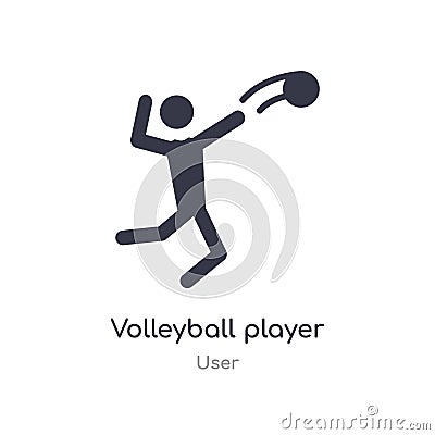 volleyball player icon. isolated volleyball player icon vector illustration from user collection. editable sing symbol can be use Vector Illustration