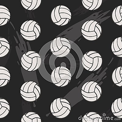 Volleyball seamless pattern for boy. Sports balls on background Stock Photo