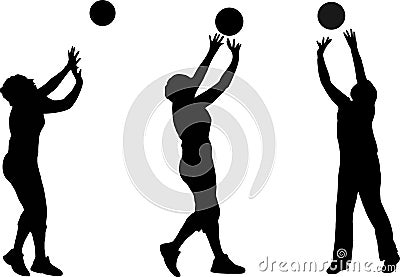 Volleyball silhouettes Vector Illustration