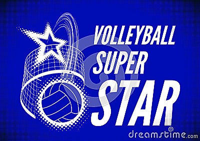 Volleyball super star design Vector Illustration