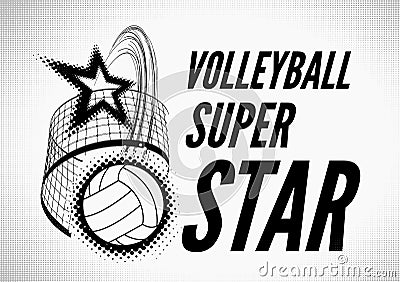 Volleyball super star design Vector Illustration