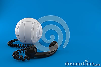 Volleyball with telephone handset Cartoon Illustration