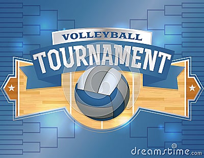 Volleyball Tournament Design Poster Illustration Vector Illustration
