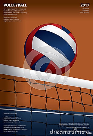 Volleyball Tournament Poster Template Design Vector Illustration