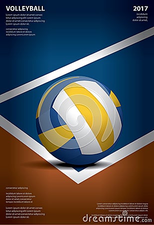 Volleyball Tournament Poster Template Design Vector Illustration