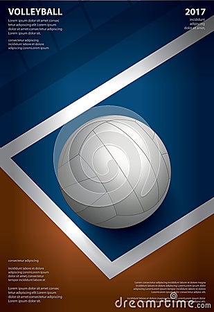 Volleyball Tournament Poster Template Design Vector Illustration