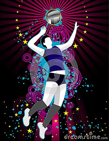 Volleyball vector composition Vector Illustration