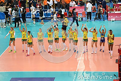 Volleyball WGP : Brazil VS USA Editorial Stock Photo