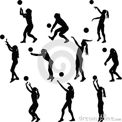 Volleyball woman player Vector Illustration