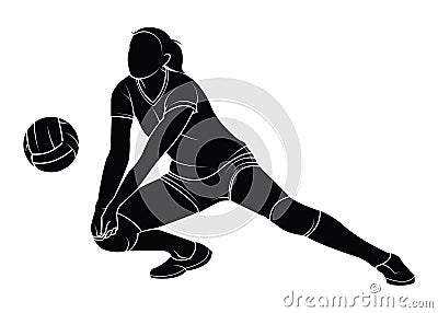 Volleyball woman player Vector Illustration