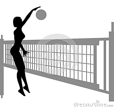 Volleyball woman silhouette 2 Stock Photo