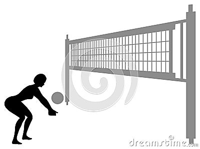 Volleyball woman silhouette 3 Stock Photo