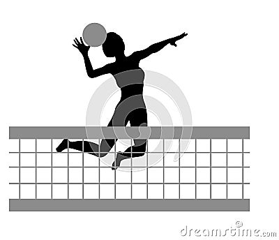Volleyball woman silhouette Stock Photo